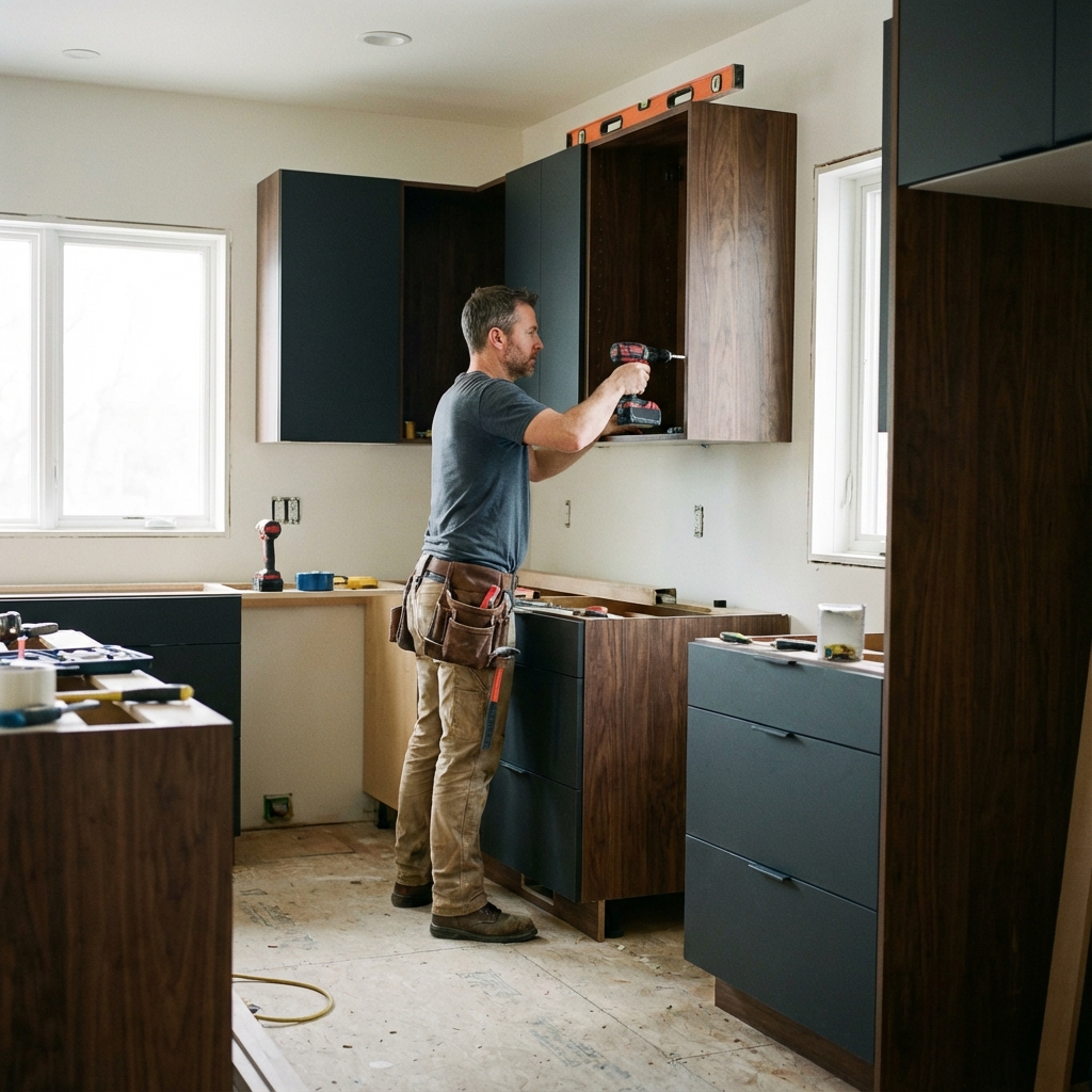 Pemasangan kabinet dapur